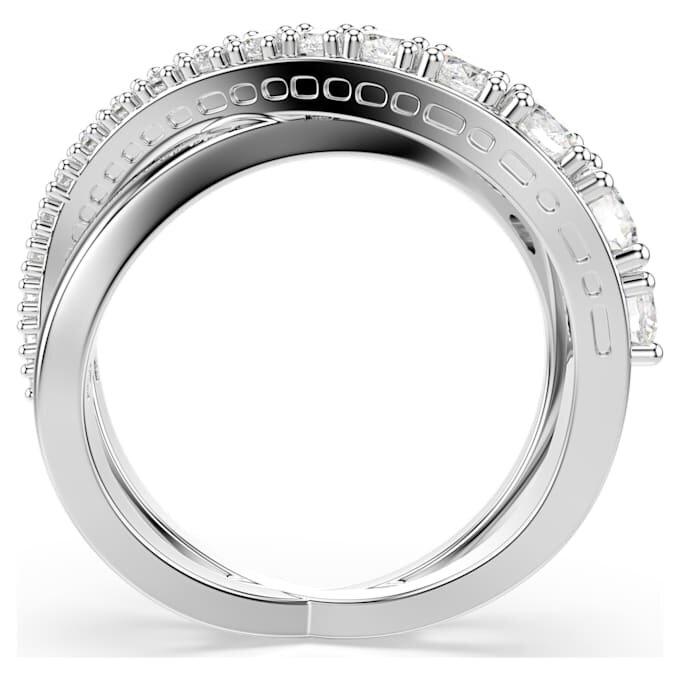 Anillo Hyperbola con cortes mixtos, blanco, acabado plateado Anillo Hyperbola con cortes mixtos, blanco, acabado plateado