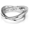 Anillo Hyperbola con cortes mixtos, blanco, acabado plateado Anillo Hyperbola con cortes mixtos, blanco, acabado plateado