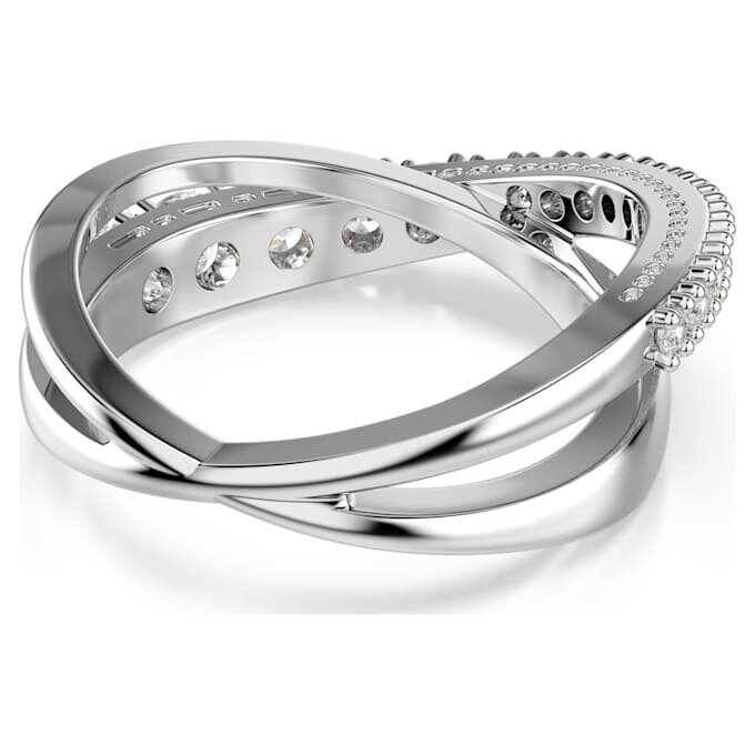 Anillo Hyperbola con cortes mixtos, blanco, acabado plateado Anillo Hyperbola con cortes mixtos, blanco, acabado plateado