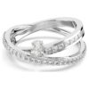 Anillo Hyperbola con cortes mixtos, blanco, chapado en rodio Anillo Hyperbola con cortes mixtos, blanco, chapado en rodio