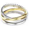 Anillo «Hyperbola» con cortes variados, blanco, acabado en metales mixtos Anillo «Hyperbola» con cortes variados, blanco, acabado en metales mixtos