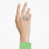 Anillo Idyllia con cortes variados, flor, multicolor, chapado en tono dorado Anillo Idyllia con cortes variados, flor, multicolor, chapado en tono dorado