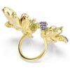 Anillo Idyllia con cortes variados, pavé, flor, multicolor, chapado en tono dorado Anillo Idyllia con cortes variados, pavé, flor, multicolor, chapado en tono dorado