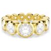 Anillo Imber con cortes redondos mixtos, blanco, chapado en tono dorado