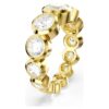 Anillo Imber con cortes redondos mixtos, blanco, chapado en tono dorado