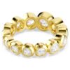 Anillo Imber con cortes redondos mixtos, blanco, chapado en tono dorado