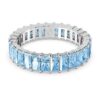 Anillo Matrix con corte baguette, azul, chapado en rodio Anillo Matrix con corte baguette, azul, chapado en rodio