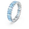 Anillo Matrix con corte baguette, azul, chapado en rodio Anillo Matrix con corte baguette, azul, chapado en rodio