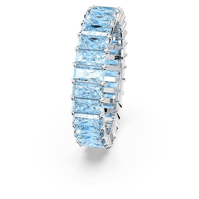 Anillo Matrix con corte baguette, azul, chapado en rodio Anillo Matrix con corte baguette, azul, chapado en rodio