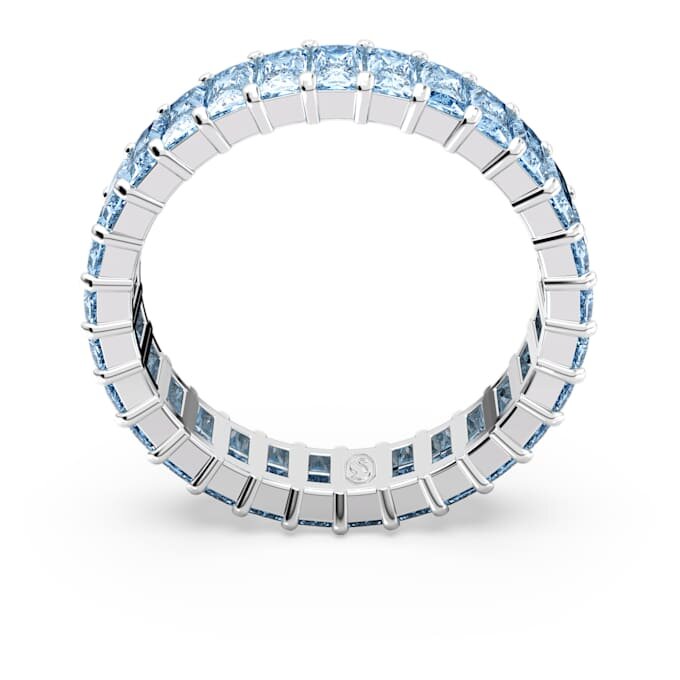 Anillo Matrix con corte baguette, azul, chapado en rodio Anillo Matrix con corte baguette, azul, chapado en rodio