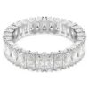 Anillo Matrix con corte baguette, blanco, acabado plateado Anillo Matrix con corte baguette, blanco, acabado plateado
