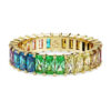 Anillo Matrix con corte baguette, multicolor, chapado en tono dorado Anillo Matrix con corte baguette, multicolor, chapado en tono dorado
