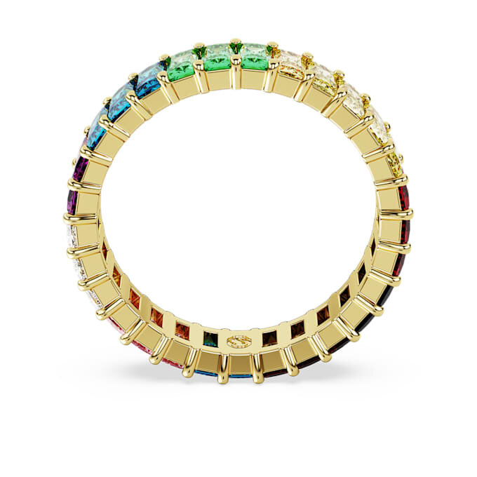 Anillo Matrix con corte baguette, multicolor, chapado en tono dorado Anillo Matrix con corte baguette, multicolor, chapado en tono dorado