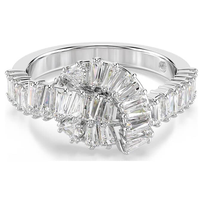 Anillo Matrix con corte baguette, nudo, blanco, chapado en rodio Anillo Matrix con corte baguette, nudo, blanco, chapado en rodio