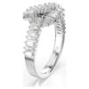 Anillo Matrix con corte baguette, nudo, blanco, chapado en rodio Anillo Matrix con corte baguette, nudo, blanco, chapado en rodio