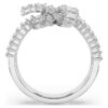 Anillo Matrix con corte baguette, nudo, blanco, chapado en rodio Anillo Matrix con corte baguette, nudo, blanco, chapado en rodio