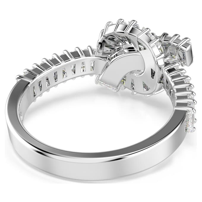 Anillo Matrix con corte baguette, nudo, blanco, chapado en rodio Anillo Matrix con corte baguette, nudo, blanco, chapado en rodio