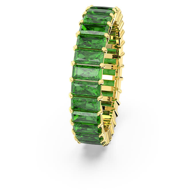 Anillo Matrix con corte baguette, verde, chapado en tono dorado Anillo Matrix con corte baguette, verde, chapado en tono dorado