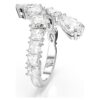 Anillo Matrix con cortes mixtos, blanco, chapado en rodio Anillo Matrix con cortes mixtos, blanco, chapado en rodio