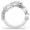 Anillo Matrix con cortes mixtos, blanco, chapado en rodio Anillo Matrix con cortes mixtos, blanco, chapado en rodio