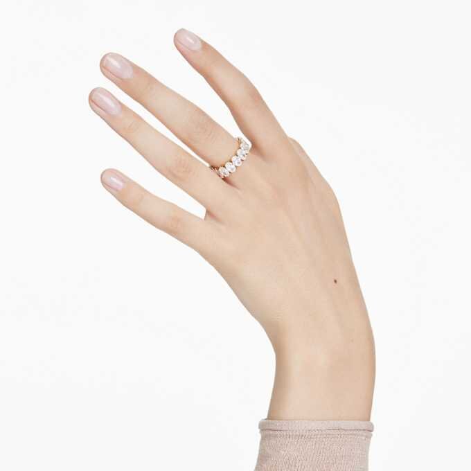 Anillo Matrix de corte ovalado, blanco, chapado en tono dorado Anillo Matrix de corte ovalado, blanco, chapado en tono dorado