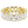 Anillo Matrix de corte ovalado, blanco, chapado en tono dorado Anillo Matrix de corte ovalado, blanco, chapado en tono dorado