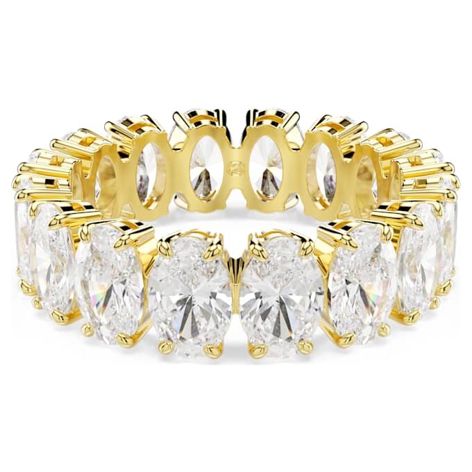 Anillo Matrix de corte ovalado, blanco, chapado en tono dorado Anillo Matrix de corte ovalado, blanco, chapado en tono dorado