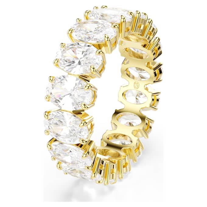 Anillo Matrix de corte ovalado, blanco, chapado en tono dorado Anillo Matrix de corte ovalado, blanco, chapado en tono dorado