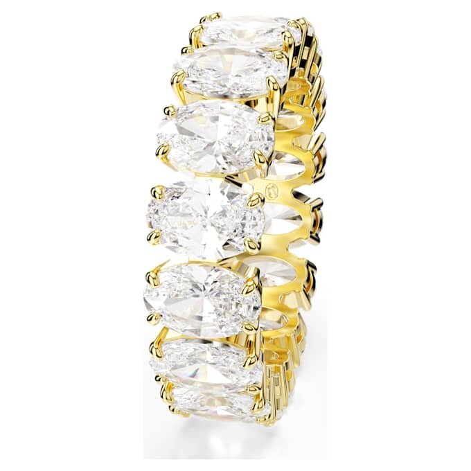 Anillo Matrix de corte ovalado, blanco, chapado en tono dorado Anillo Matrix de corte ovalado, blanco, chapado en tono dorado