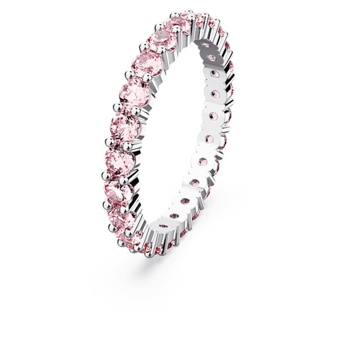 Anillo Matrix de corte redondo, rosa, chapado en rodio Anillo Matrix de corte redondo, rosa, chapado en rodio