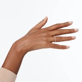 Anillo Matrix Vittore con corte marquesa, blanco, chapado en tono oro rosa