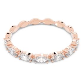 Anillo Matrix Vittore con corte marquesa, blanco, chapado en tono oro rosa