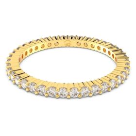 Anillo Matrix Vittore de corte redondo, blanco, acabado dorado