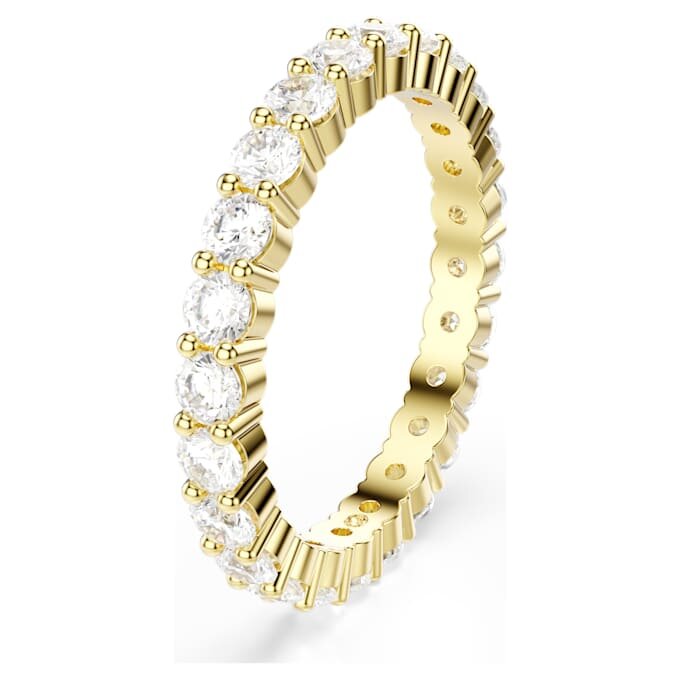 Anillo Matrix Vittore de corte redondo, blanco, chapado en tono dorado Anillo Matrix Vittore de corte redondo, blanco, chapado en tono dorado