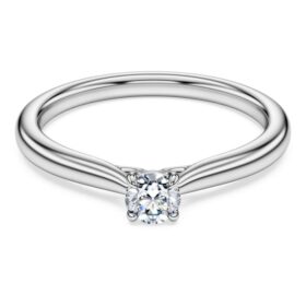 Anillo solitario «Eternity» con diamantes cultivados en laboratorio, 0,25 quilates en total, forma redonda, plata de ley