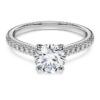 Anillo solitario Eternity con diamantes cultivados en laboratorio, 1,2 ct en total, forma redonda, oro blanco de 14K Anillo solitario Eternity con diamantes cultivados en laboratorio, 1,2 ct en total, forma redonda, oro blanco de 14K