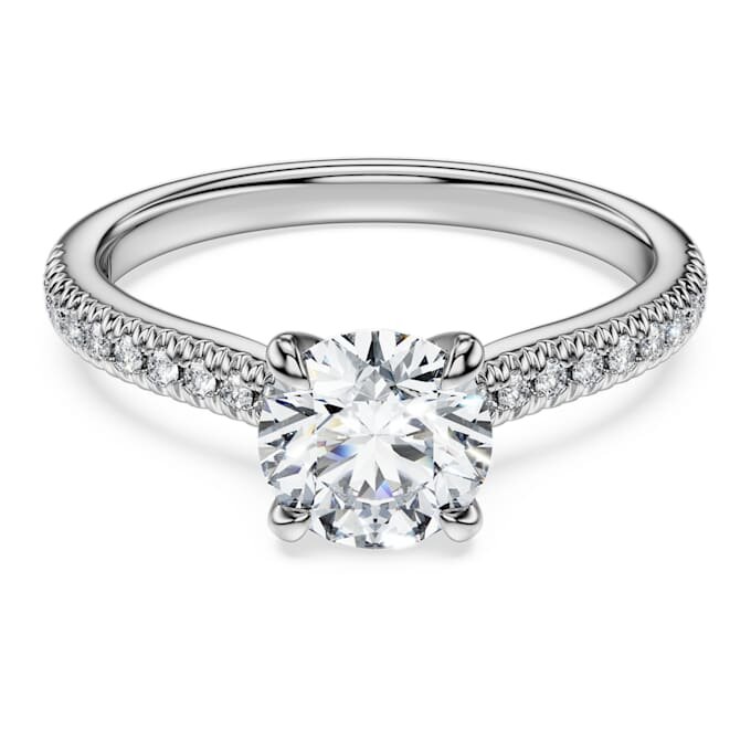 Anillo solitario Eternity con diamantes cultivados en laboratorio, 1,2 ct en total, forma redonda, oro blanco de 14K Anillo solitario Eternity con diamantes cultivados en laboratorio, 1,2 ct en total, forma redonda, oro blanco de 14K
