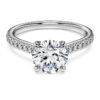 Anillo solitario Eternity con diamantes cultivados en laboratorio, 1,7 quilates en total, forma redonda, oro blanco de 14 quilates Anillo solitario Eternity con diamantes cultivados en laboratorio, 1,7 quilates en total, forma redonda, oro blanco de 14 quilates
