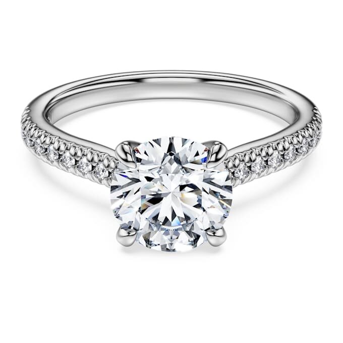 Anillo solitario Eternity con diamantes cultivados en laboratorio, 1,7 quilates en total, forma redonda, oro blanco de 14 quilates Anillo solitario Eternity con diamantes cultivados en laboratorio, 1,7 quilates en total, forma redonda, oro blanco de 14 quilates