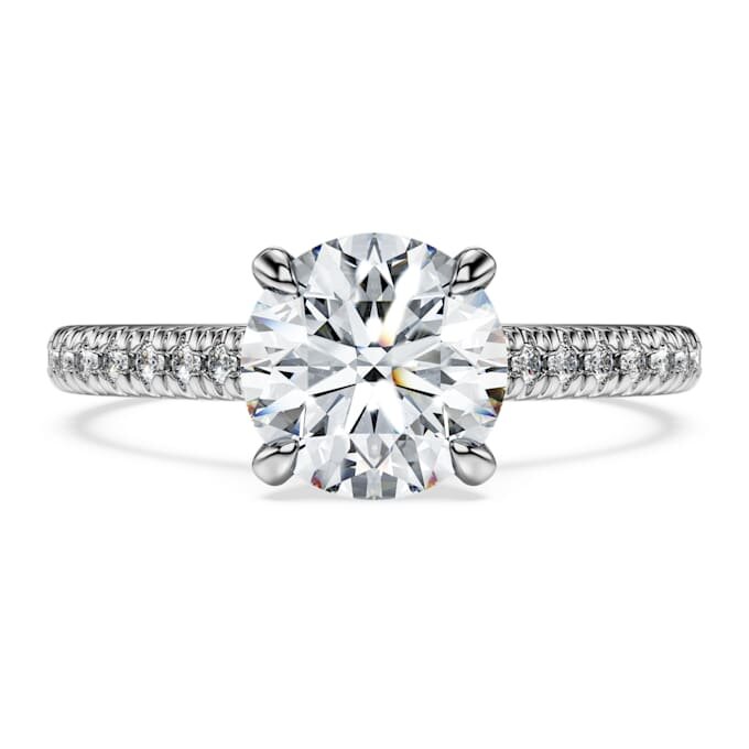 Anillo solitario Eternity con diamantes cultivados en laboratorio, 1,7 quilates en total, forma redonda, oro blanco de 14 quilates Anillo solitario Eternity con diamantes cultivados en laboratorio, 1,7 quilates en total, forma redonda, oro blanco de 14 quilates
