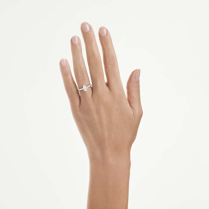 Anillo solitario Eternity con diamantes cultivados en laboratorio, 1 ct en total, talla pera, oro blanco de 14K Anillo solitario Eternity con diamantes cultivados en laboratorio, 1 ct en total, talla pera, oro blanco de 14K