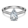 Anillo solitario Eternity con diamantes cultivados en laboratorio, 1 ct en total, talla pera, oro blanco de 14K Anillo solitario Eternity con diamantes cultivados en laboratorio, 1 ct en total, talla pera, oro blanco de 14K