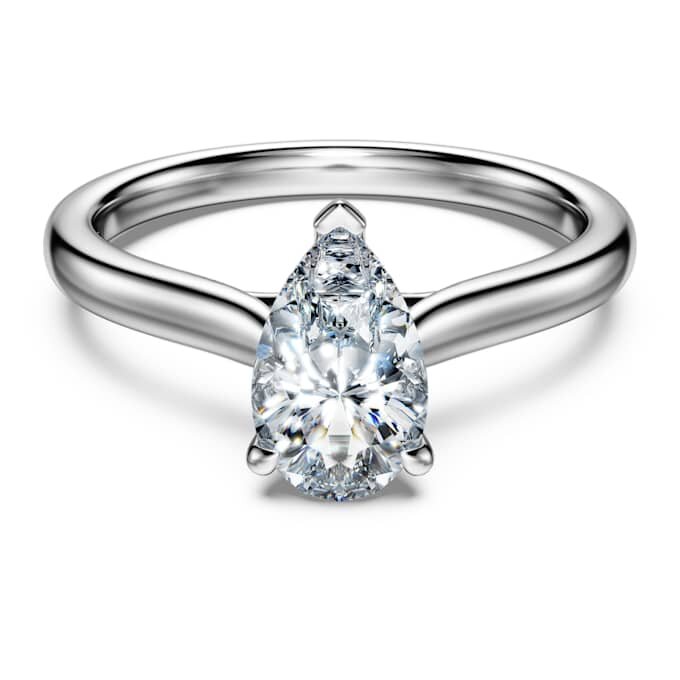 Anillo solitario Eternity con diamantes cultivados en laboratorio, 1 ct en total, talla pera, oro blanco de 14K Anillo solitario Eternity con diamantes cultivados en laboratorio, 1 ct en total, talla pera, oro blanco de 14K