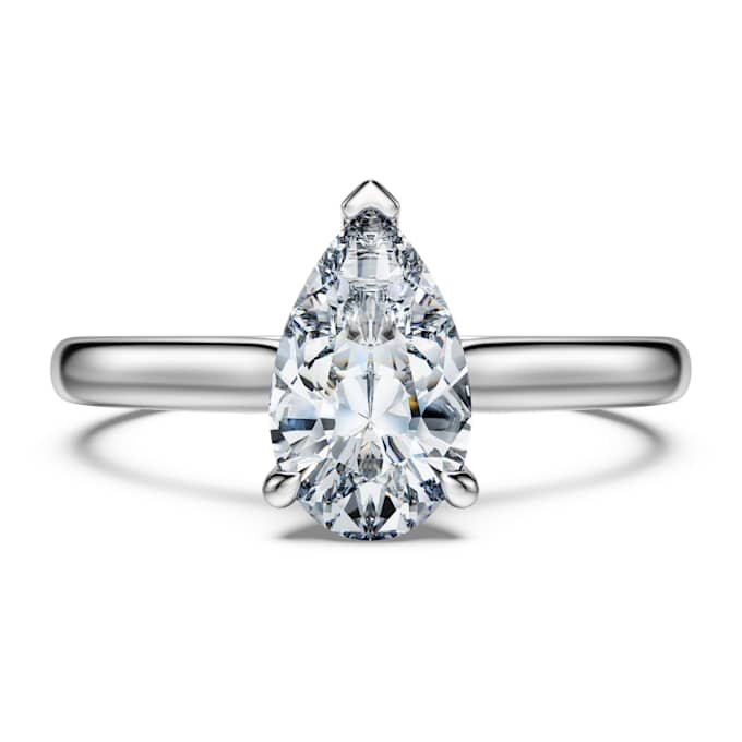 Anillo solitario Eternity con diamantes cultivados en laboratorio, 1 ct en total, talla pera, oro blanco de 14K Anillo solitario Eternity con diamantes cultivados en laboratorio, 1 ct en total, talla pera, oro blanco de 14K