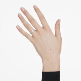 Anillo solitario Eternity con diamantes cultivados en laboratorio, 2,2 ct en total, forma redonda, oro blanco de 14K