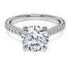 Anillo solitario Eternity con diamantes cultivados en laboratorio, 2,2 ct en total, forma redonda, oro blanco de 14K Anillo solitario Eternity con diamantes cultivados en laboratorio, 2,2 ct en total, forma redonda, oro blanco de 14K