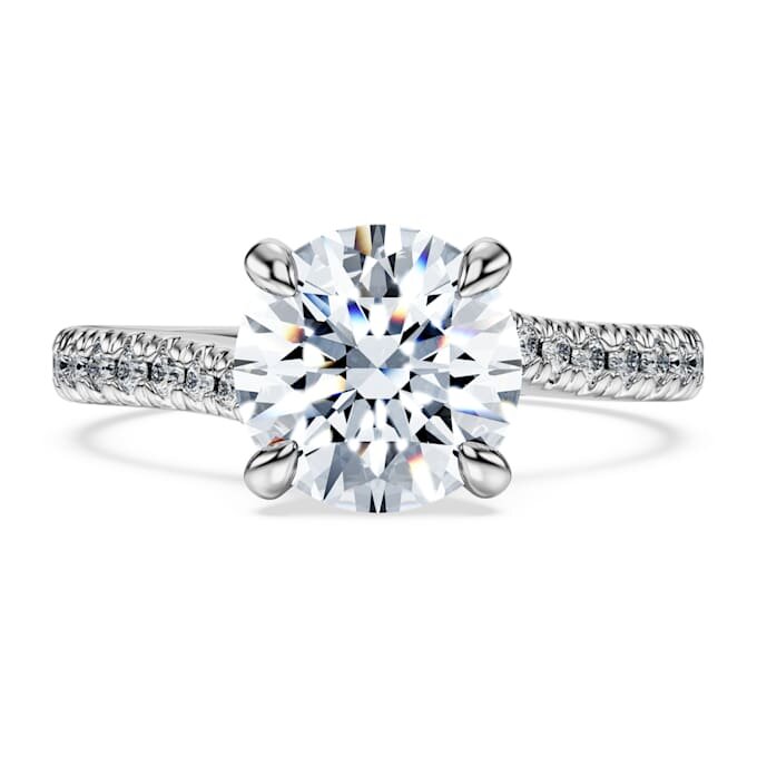 Anillo solitario Eternity con diamantes cultivados en laboratorio, 2,25 ct en total, forma redonda, oro blanco de 14K Anillo solitario Eternity con diamantes cultivados en laboratorio, 2,25 ct en total, forma redonda, oro blanco de 14K