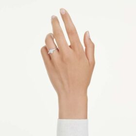 Anillo solitario Eternity con diamantes cultivados en laboratorio de 0,5 ct en total, forma de corazón, plata de ley
