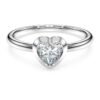 Anillo solitario Eternity con diamantes cultivados en laboratorio de 0,5 ct en total, forma de corazón, plata de ley Anillo solitario Eternity con diamantes cultivados en laboratorio de 0,5 ct en total, forma de corazón, plata de ley