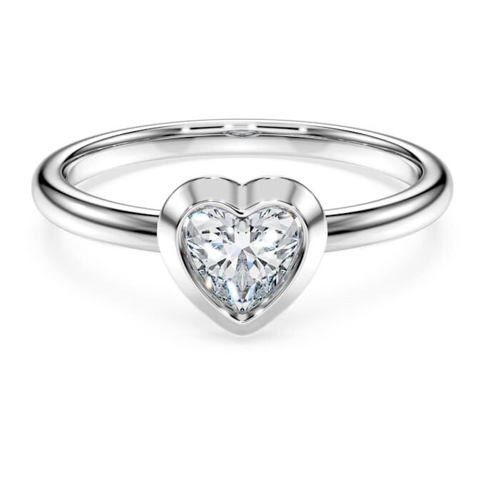 Anillo solitario Eternity con diamantes cultivados en laboratorio de 0,5 ct en total, forma de corazón, plata de ley Anillo solitario Eternity con diamantes cultivados en laboratorio de 0,5 ct en total, forma de corazón, plata de ley